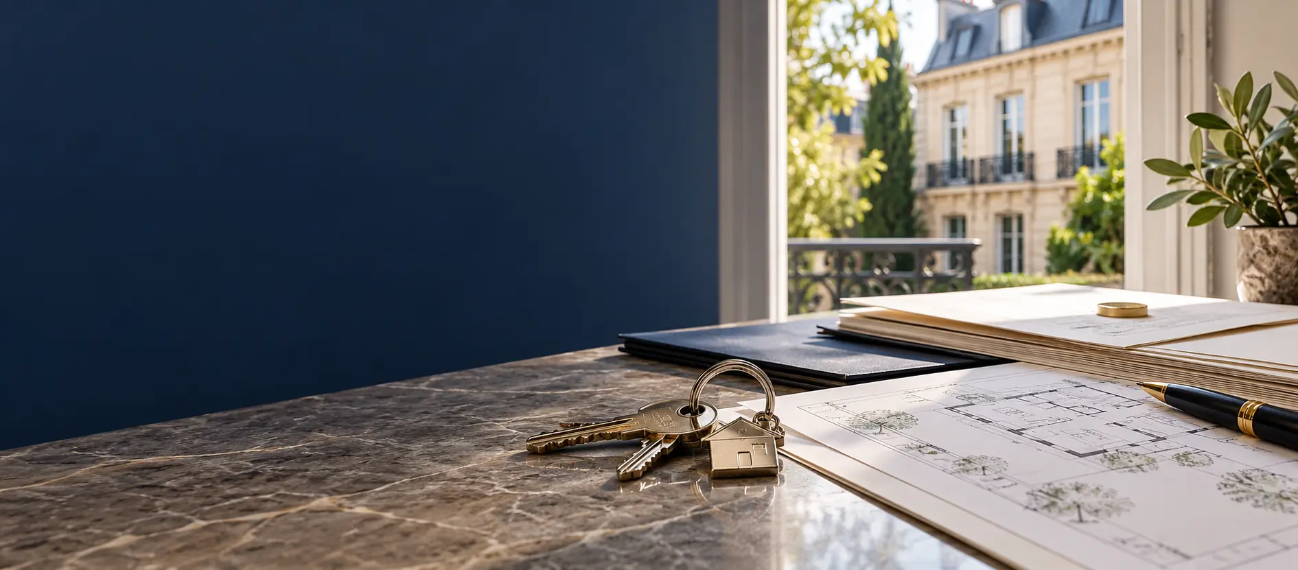 Clés et plan d’un logement pour expliquer la garantie hypothécaire