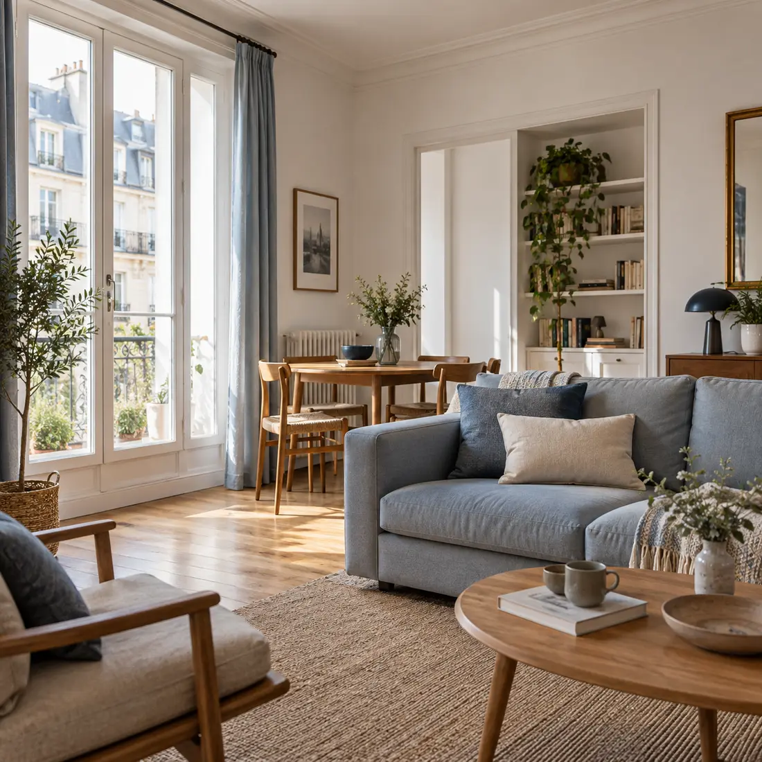 Salon lumineux d'un appartement