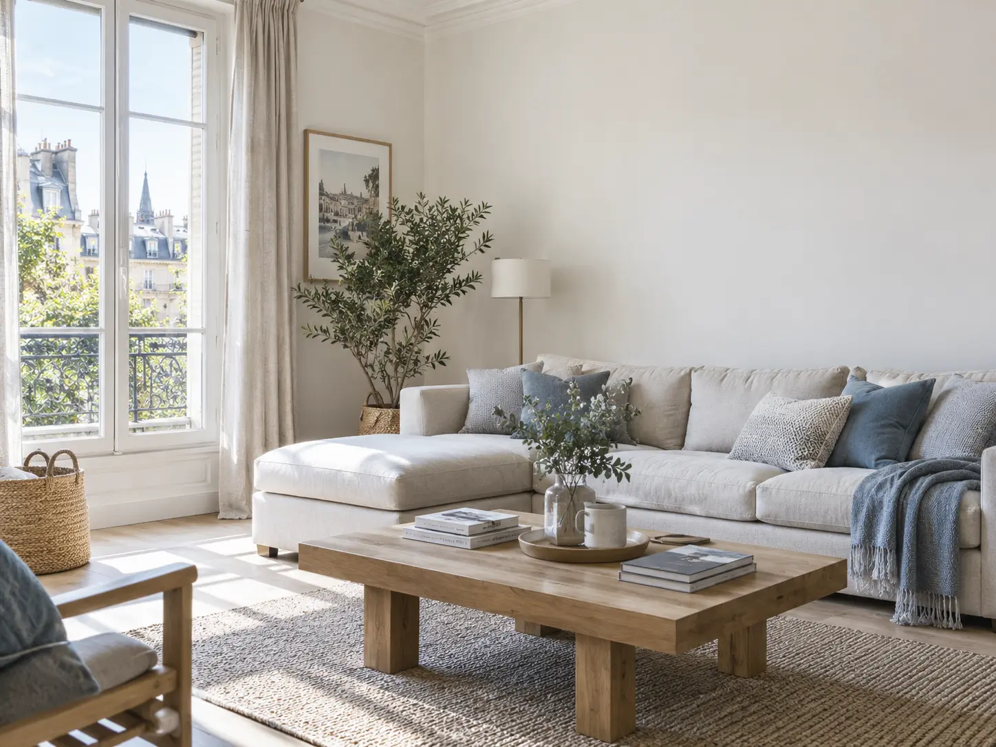 Salon lumineux d’une maison