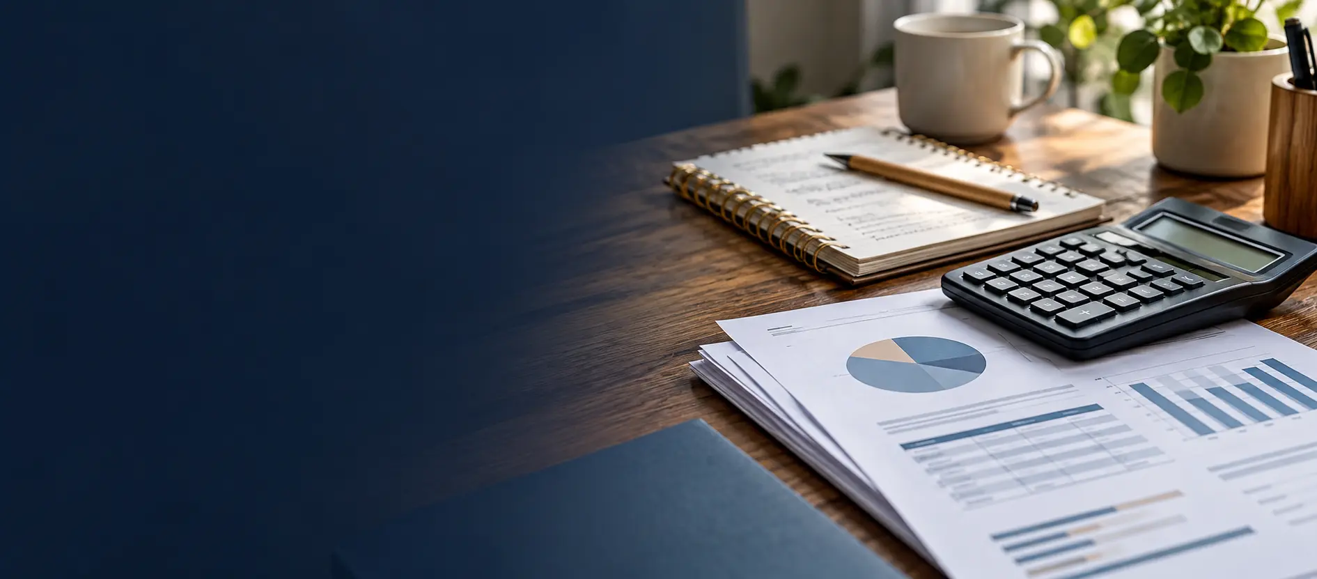 Calculatrice et budget mensuel sur un bureau