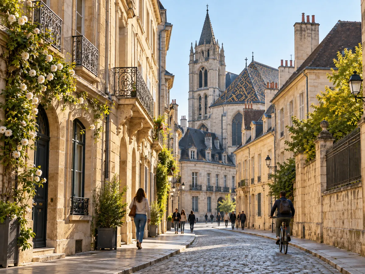 Rue résidentielle de Dijon, illustration