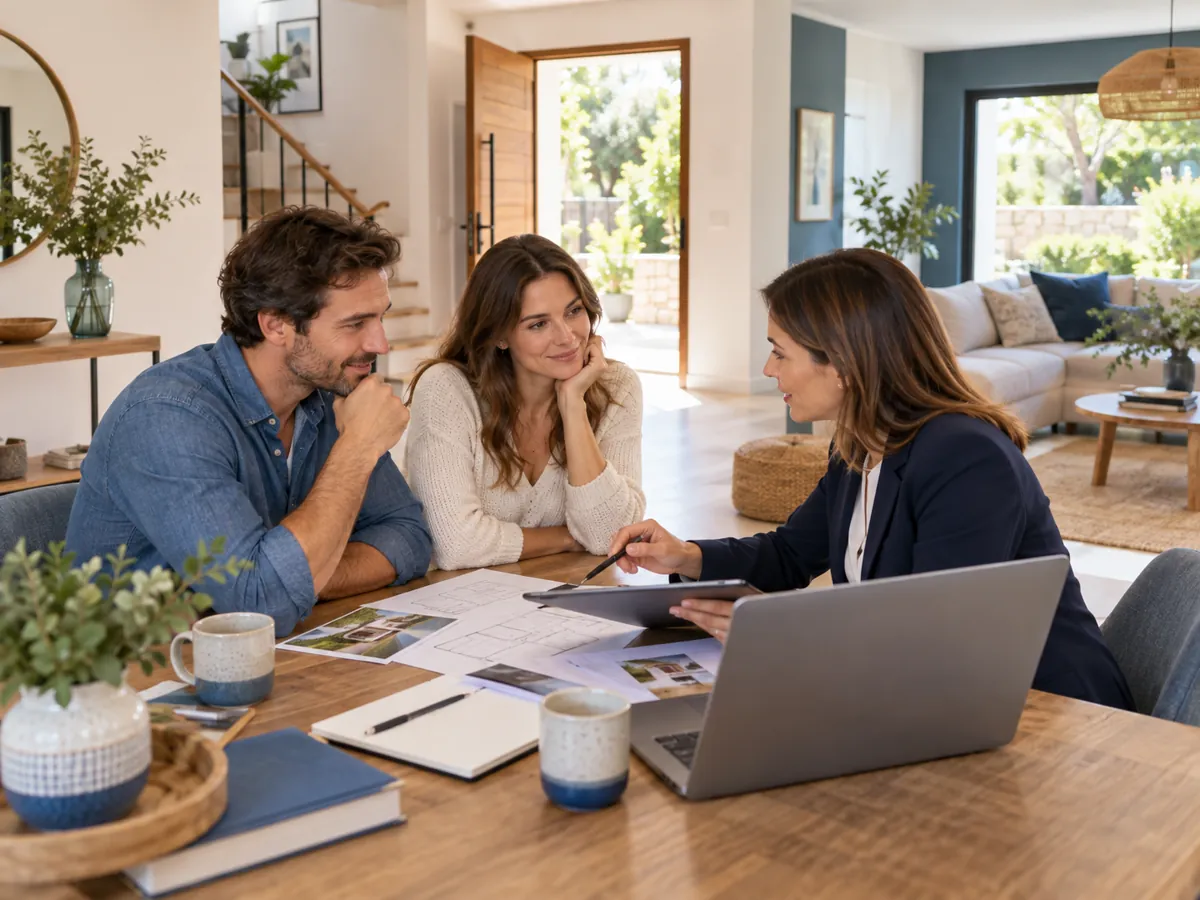 Famille discutant d’un projet immobilier